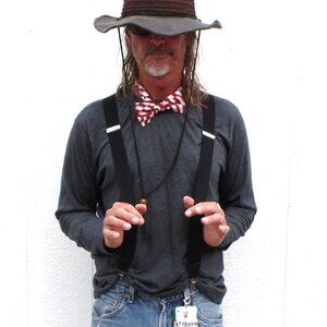 KIGILI  Black Suspenders ADJUSTABLE Made in Turkey